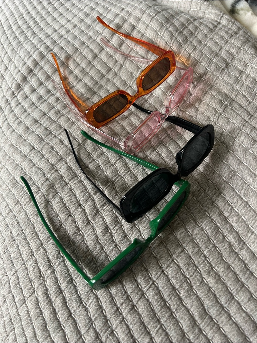 Set of Four Colored Rectangular Sunglasses - Picture 3 of 7